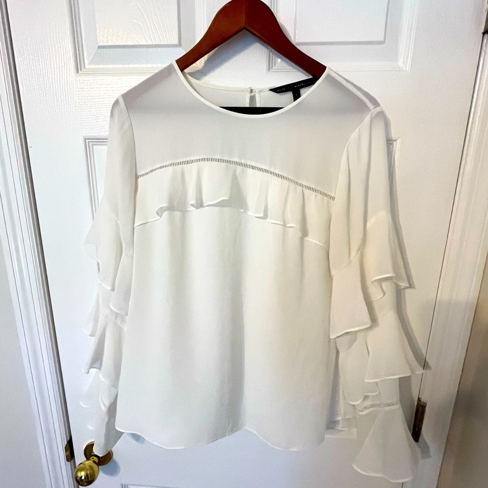 White House Black Market Flutter Sleeve Blouse | Size 8